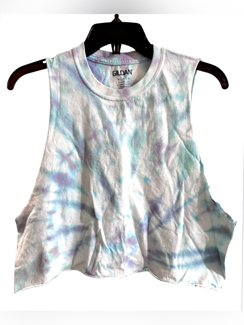 Gilden Women’s Pastel Tie-Dye  Cropped Muscle Tank Tee
